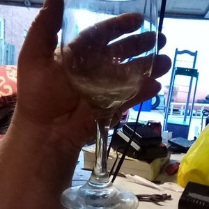 2 Crystal 11.5 with gold rim wine glasses